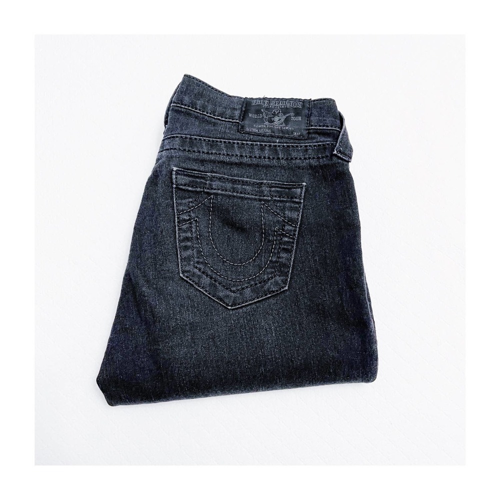 True Religion Basic Legging Ripped Knee Black DIBD Quest SZ28